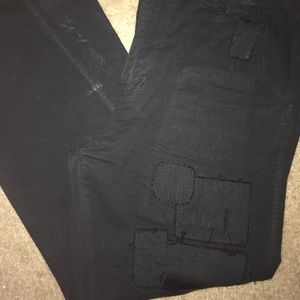 Men’s PRPS black chino with leather patches